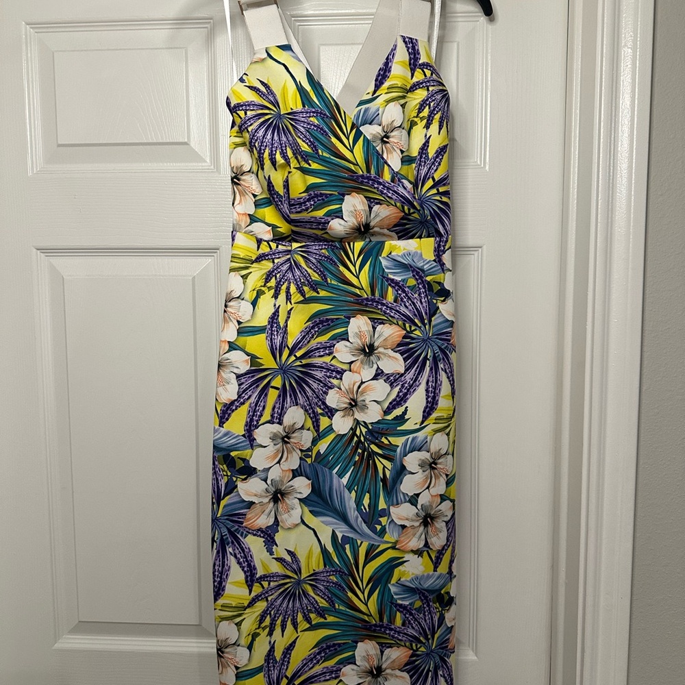 Tropical Floral Print Dress